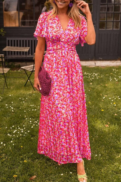 Robe longue élégante fleuri