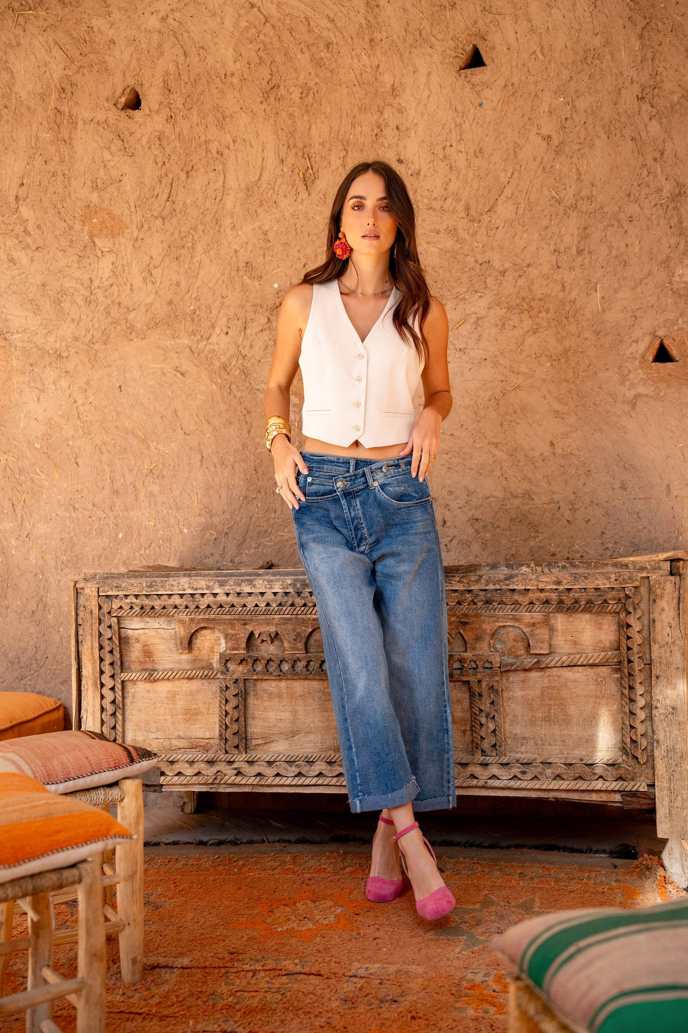 Zoe™ | Jean Loose Fermeture Asymétrique