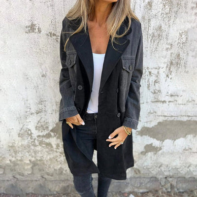 Trench mi-long avec coutures en jean