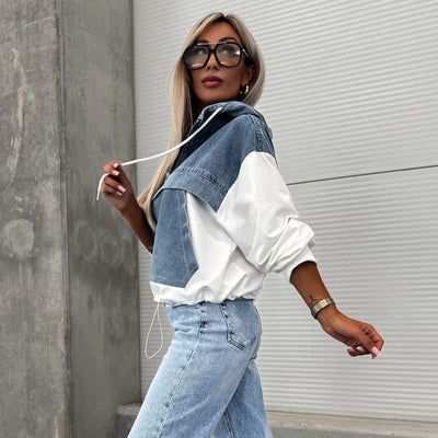 Veste en jean à capuche