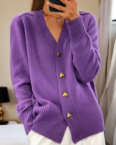 Livia | CARDIGAN ÉLÉGANT AVEC DES BOUTONS EN FORME DE CŒUR