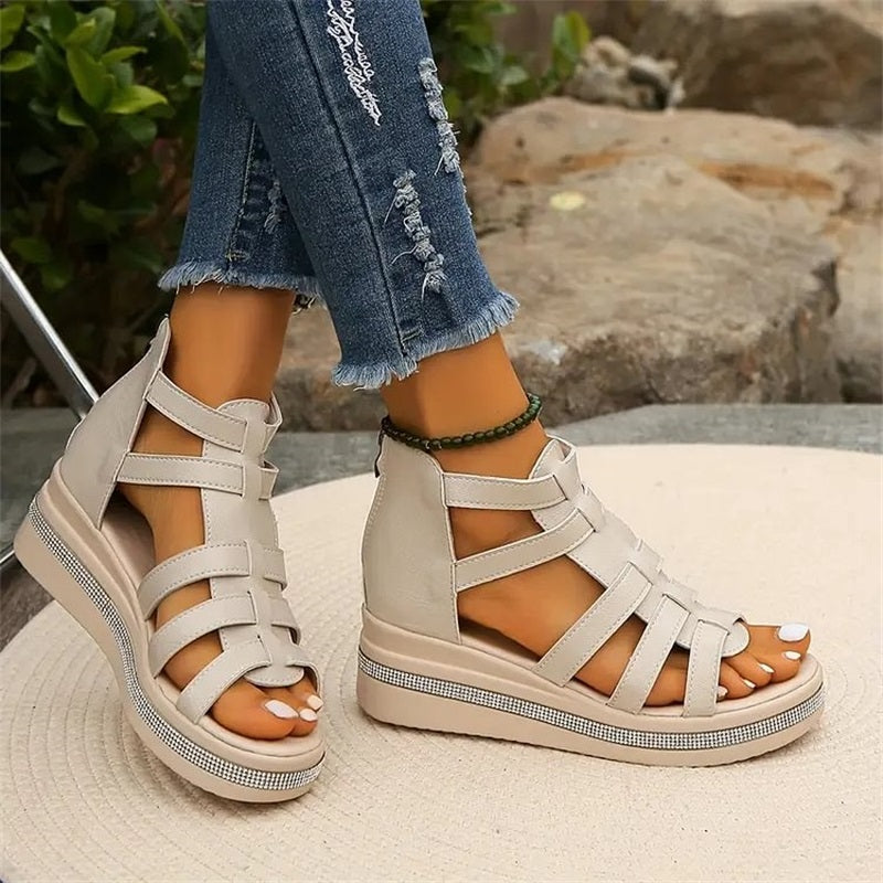 Comfortable semelles compensées sandals