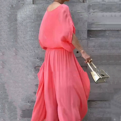 💃 Ensemble 2 pièces en Chiffon : Haut Ample & Pantalon Large Fendu✨