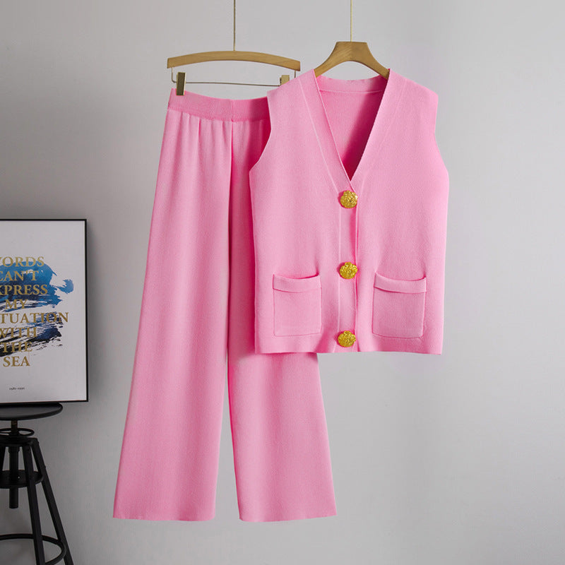 Jacqulien| Haut élégant avec décolleté en V et ensemble de pantalons confortable pour femmes