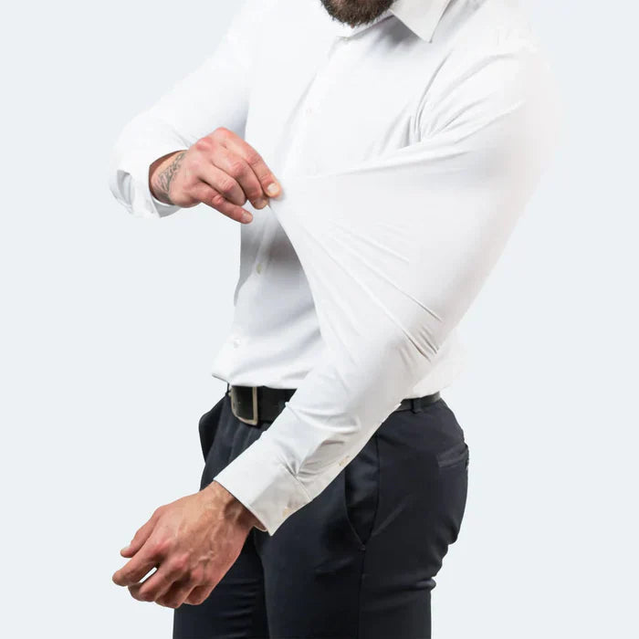 Chemise homme – Coupe slim – Tissu stretch respirant – Manches longues élégantes