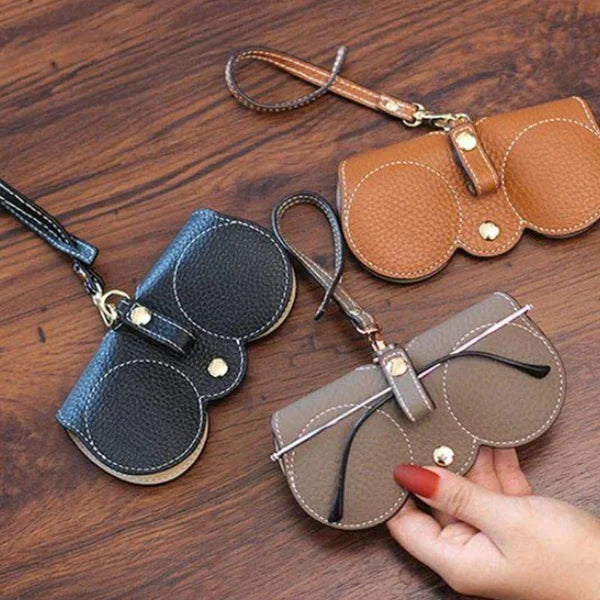 Sam - Élégant étui à lunettes en cuir avec fermeture pratique à bouton-pression pour l'été