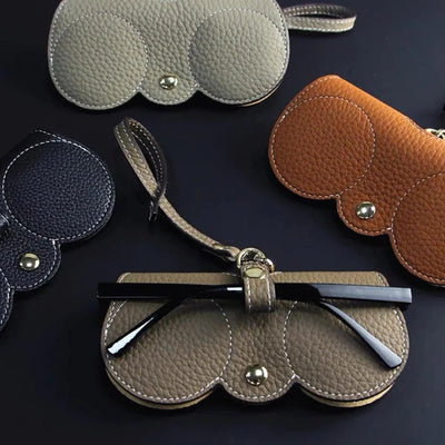 Sam - Élégant étui à lunettes en cuir avec fermeture pratique à bouton-pression pour l'été