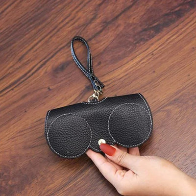 Sam - Élégant étui à lunettes en cuir avec fermeture pratique à bouton-pression pour l'été