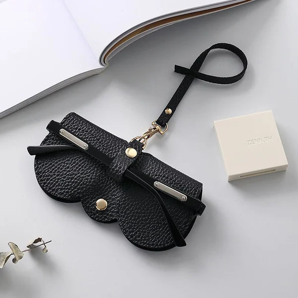 Sam - Élégant étui à lunettes en cuir avec fermeture pratique à bouton-pression pour l'été