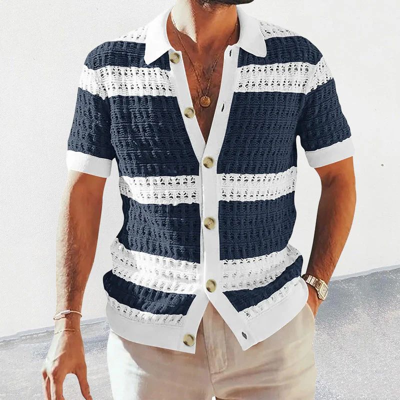 Polo d'été tricoté, élégant et intemporel, pour l'homme moderne - Nino