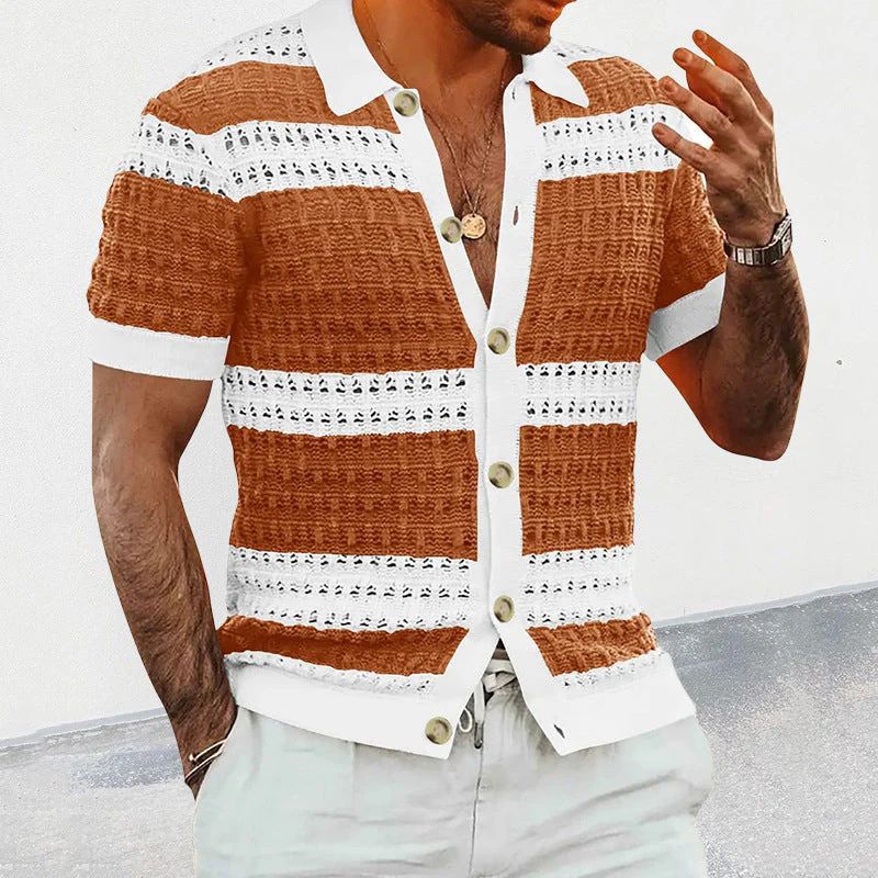 Polo d'été tricoté, élégant et intemporel, pour l'homme moderne - Nino