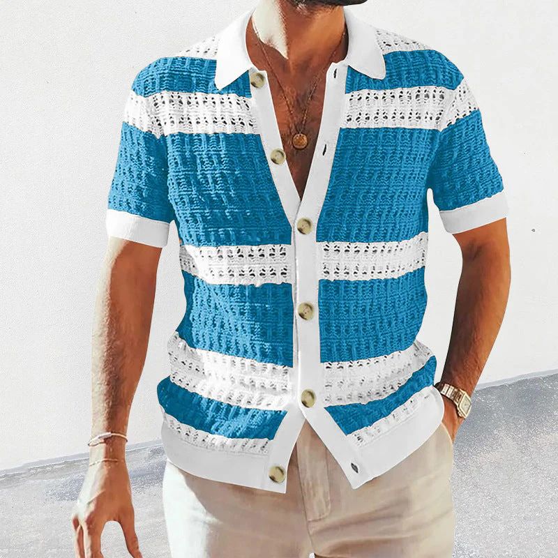 Polo d'été tricoté, élégant et intemporel, pour l'homme moderne - Nino