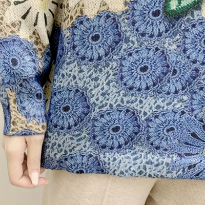 JULIE - Pull Fleuri Décontracté pour Femmes