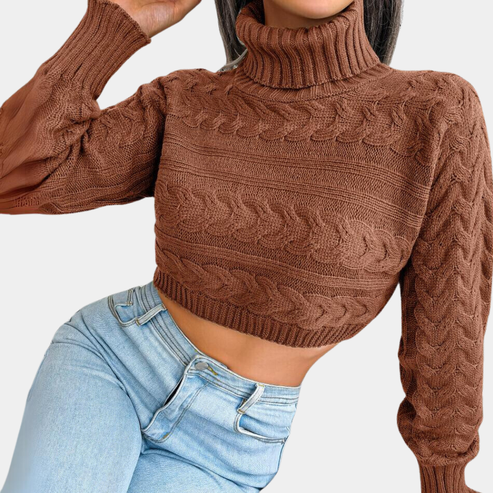 KIMBERLY - Pull Écourté Classique pour Femmes