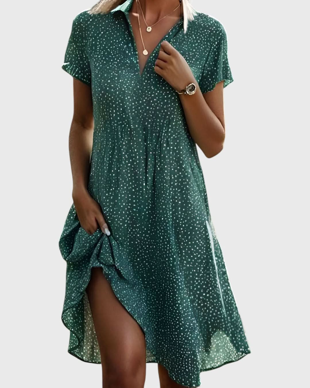 Morgane™ Amélie robe midi à pois