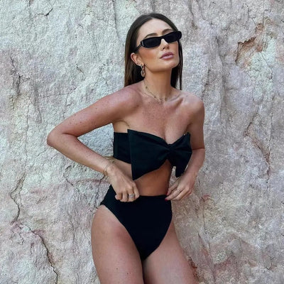 Millie - Ensemble de maillots de bain ludique avec nœud mignon