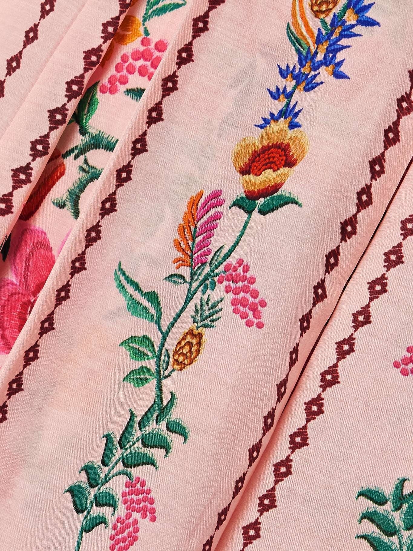 Robe longue en voile de coton mélangé à imprimé floral