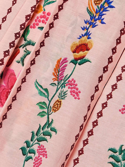 Robe longue en voile de coton mélangé à imprimé floral