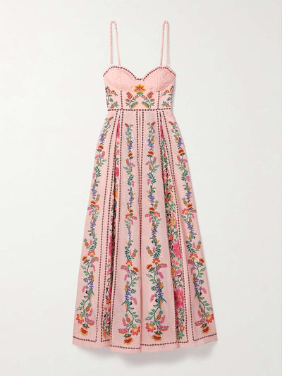 Robe longue en voile de coton mélangé à imprimé floral