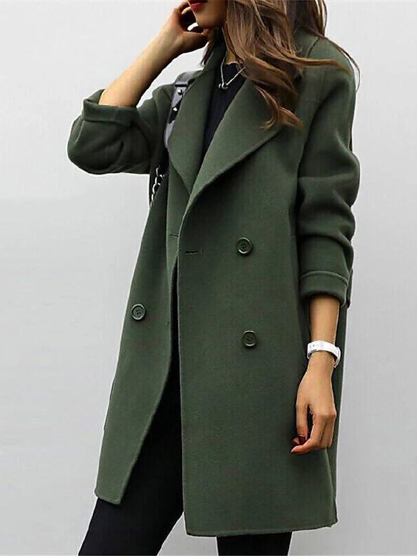 Manteau Classique à Double Boutonnage | Élégance Intemporelle | Coupe Mi-Cuisse