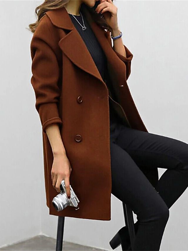 Manteau Classique à Double Boutonnage | Élégance Intemporelle | Coupe Mi-Cuisse