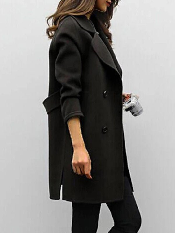 Manteau Classique à Double Boutonnage | Élégance Intemporelle | Coupe Mi-Cuisse