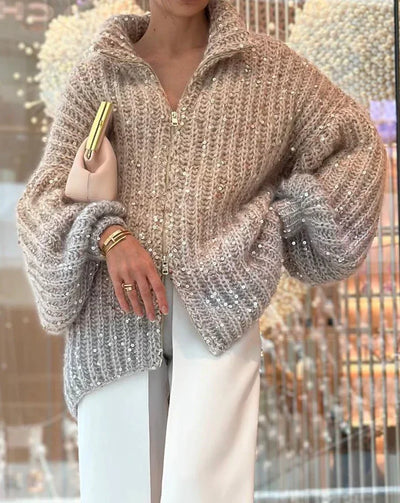 Sophie™ - Cardigan en soie scintillant et élégant