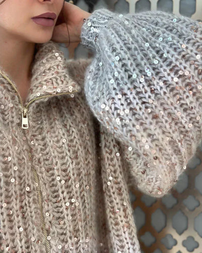 Sophie™ - Cardigan en soie scintillant et élégant