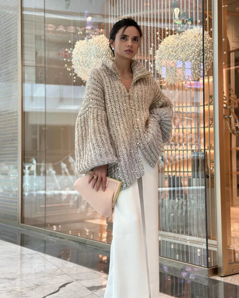 Sophie™ - Cardigan en soie scintillant et élégant