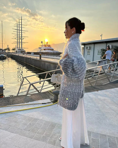 Sophie™ - Cardigan en soie scintillant et élégant