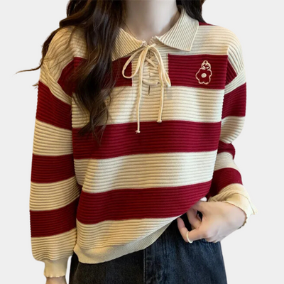 NOELY - Pull à Rayures d'Automne pour Femmes