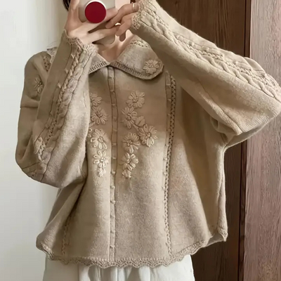 AZLYNN - Pull à Fleurs Sophistiqué pour Femmes