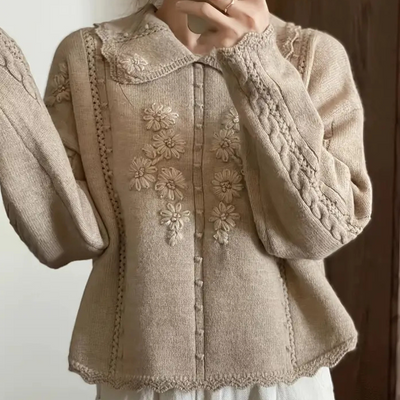 AZLYNN - Pull à Fleurs Sophistiqué pour Femmes
