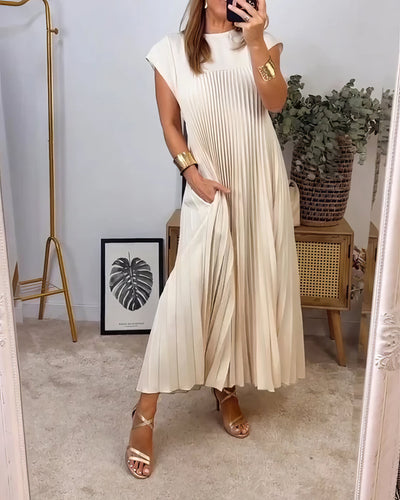 Sophie™ | Robe Plissée Simple Sans Manches