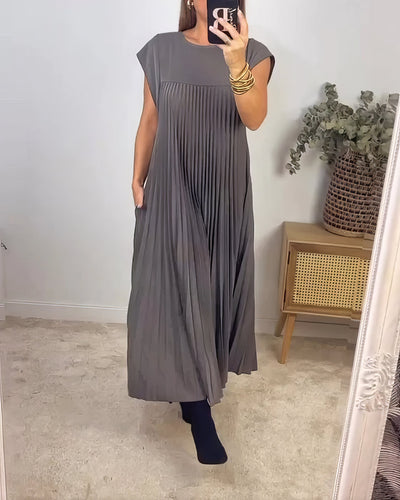 Sophie™ | Robe Plissée Simple Sans Manches