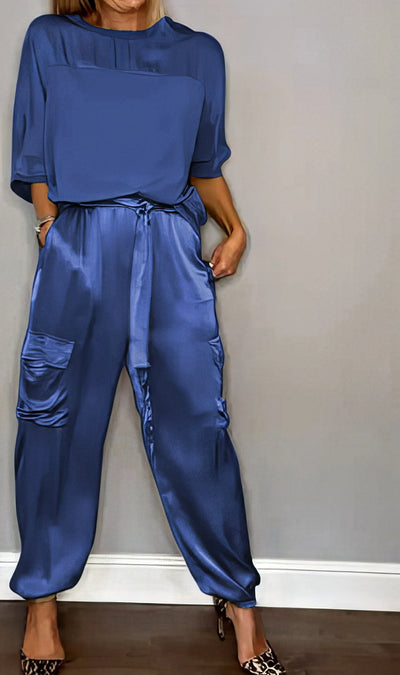 AMELIA | Completo Due Pezzi Camicetta e Pantalone Cargo Chic