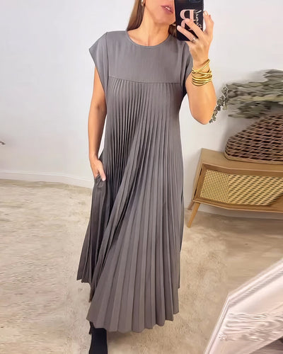 Sophie™ | Robe Plissée Simple Sans Manches