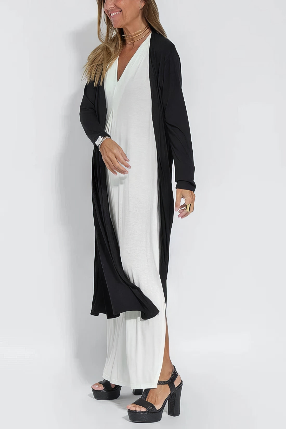 Lauren™ | Robe longue élégante + cardigan assorti OFFERT EN CADEAU