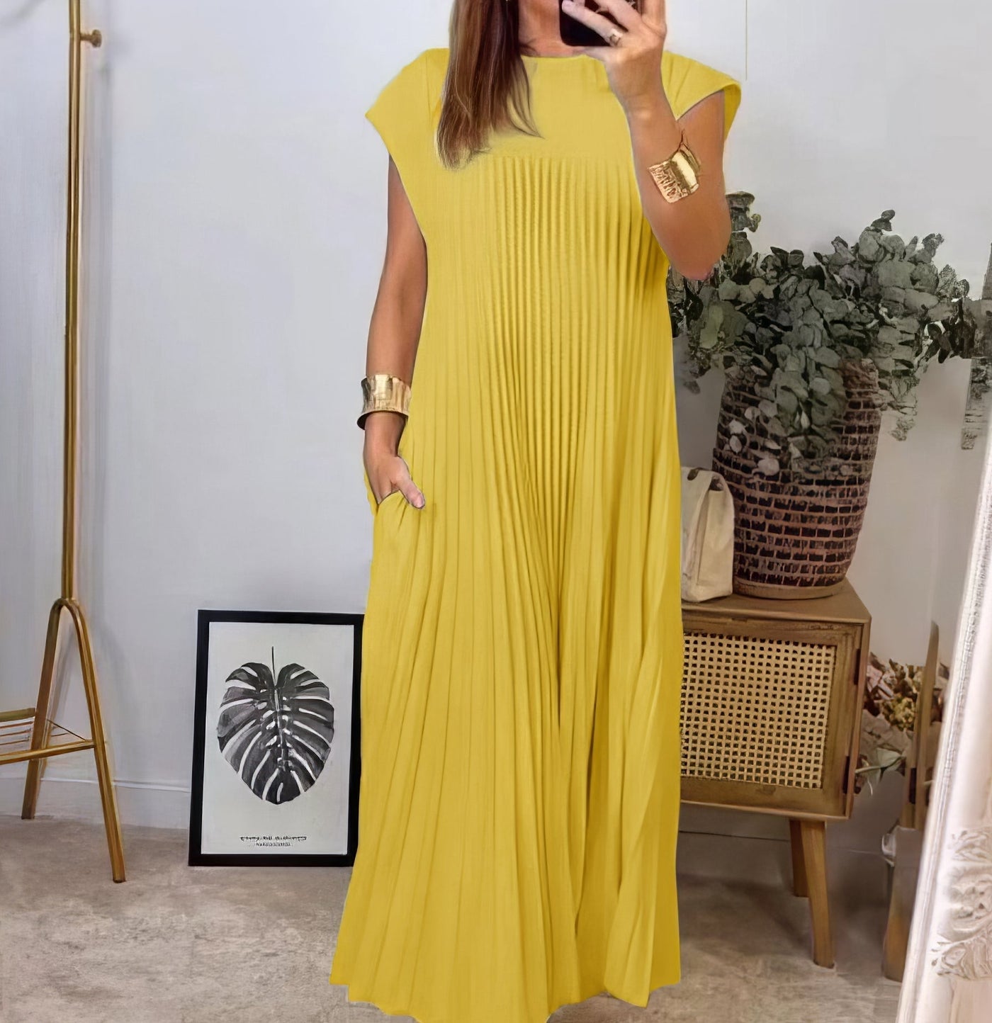 Sophie™ | Robe Plissée Simple Sans Manches