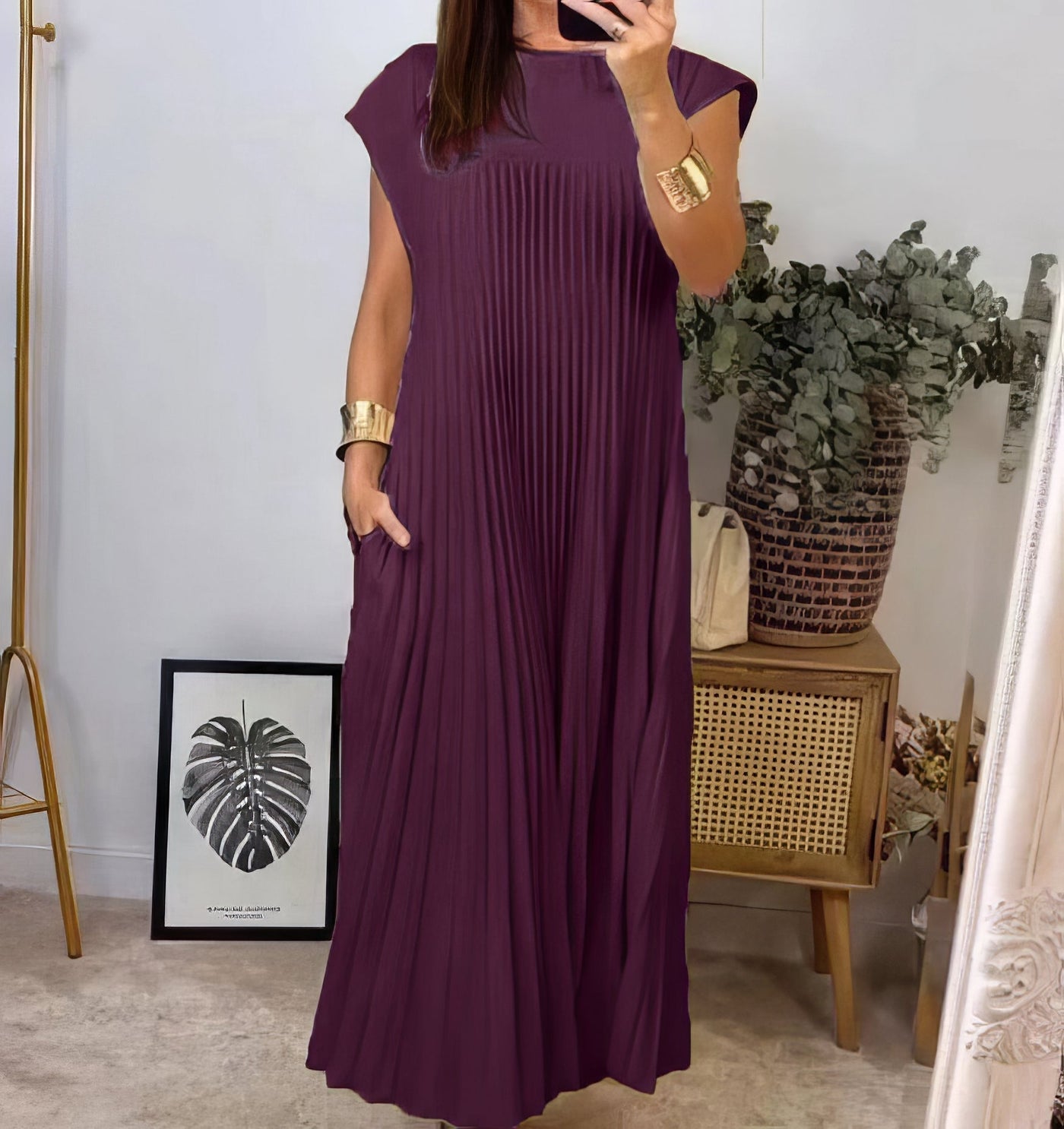 Sophie™ | Robe Plissée Simple Sans Manches