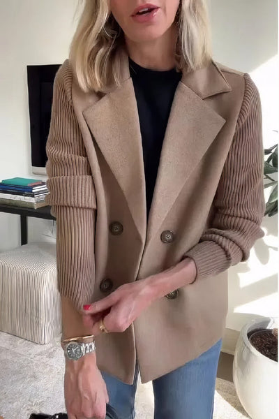 CLAIRE | Cardigan Lungo con Maniche Patchwork, Tendance e Chic