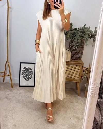 Sophie™ | Robe Plissée Simple Sans Manches