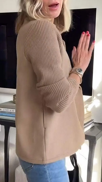 CLAIRE | Cardigan Lungo con Maniche Patchwork, Tendance e Chic