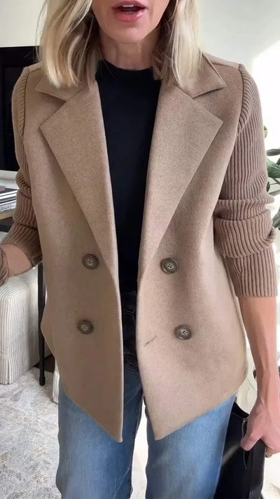 CLAIRE | Cardigan Lungo con Maniche Patchwork, Tendance e Chic