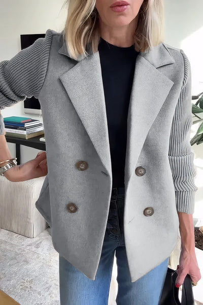 CLAIRE | Cardigan Lungo con Maniche Patchwork, Tendance e Chic