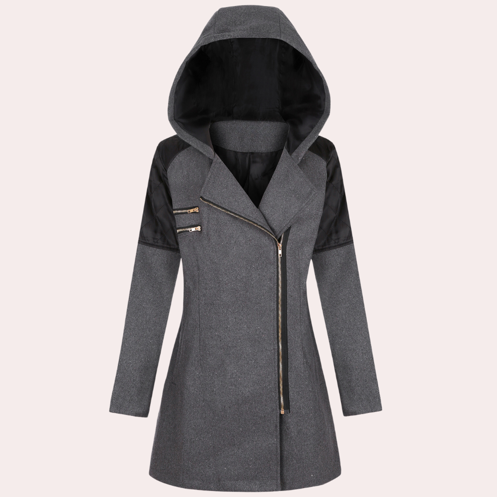 KEISY - Manteau mi-long à capuche pour femmes