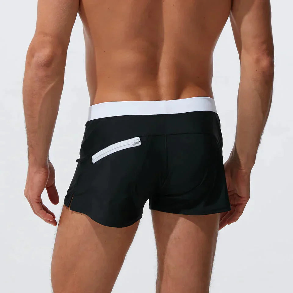 Short de bain homme – Coupe slim – Taille ajustable – Tissu respirant à séchage rapide